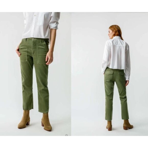 AMO Green Corduroy Pants Size 24 - Picture 2 of 5